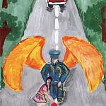 Рисунок школьницы из Красноярского края «Ангелы на дорогах» победил в интернет-голосовании конкурса МВД